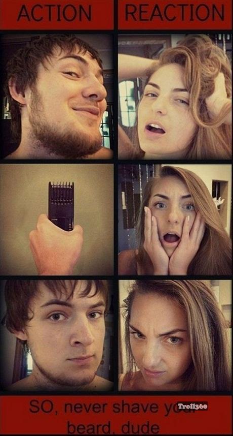 reactie vrouwen op baard